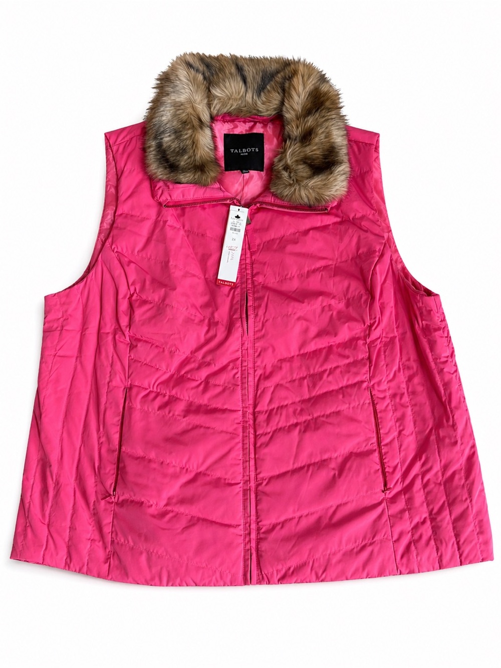 Talbots Bright Pink Puffer Vest - Picture 4 of 6